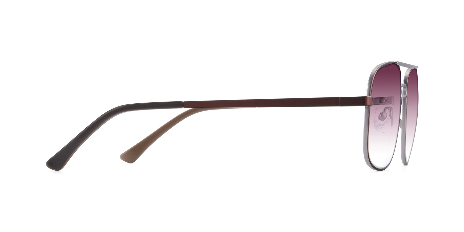 Side of 9487 in Brown-Silver with Wine Gradient Lenses