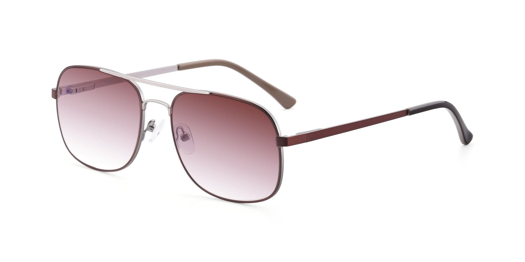 Angle of 9487 in Brown-Silver with Garnet Gradient Lenses