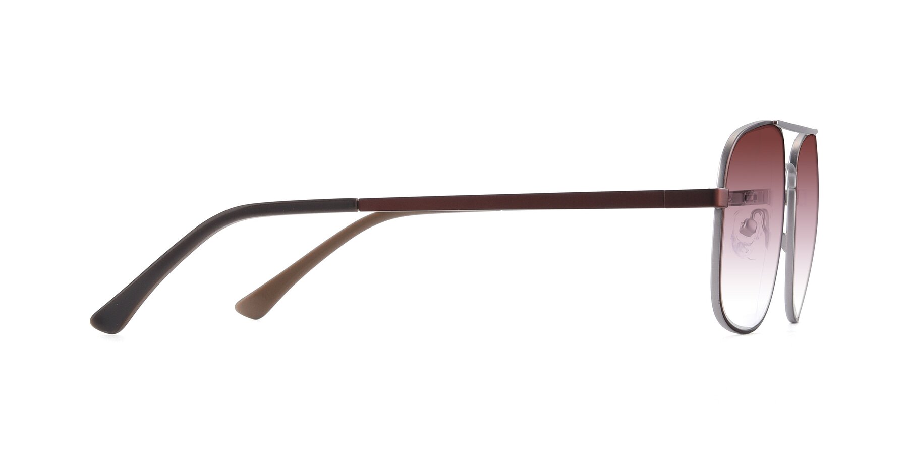 Side of 9487 in Brown-Silver with Garnet Gradient Lenses