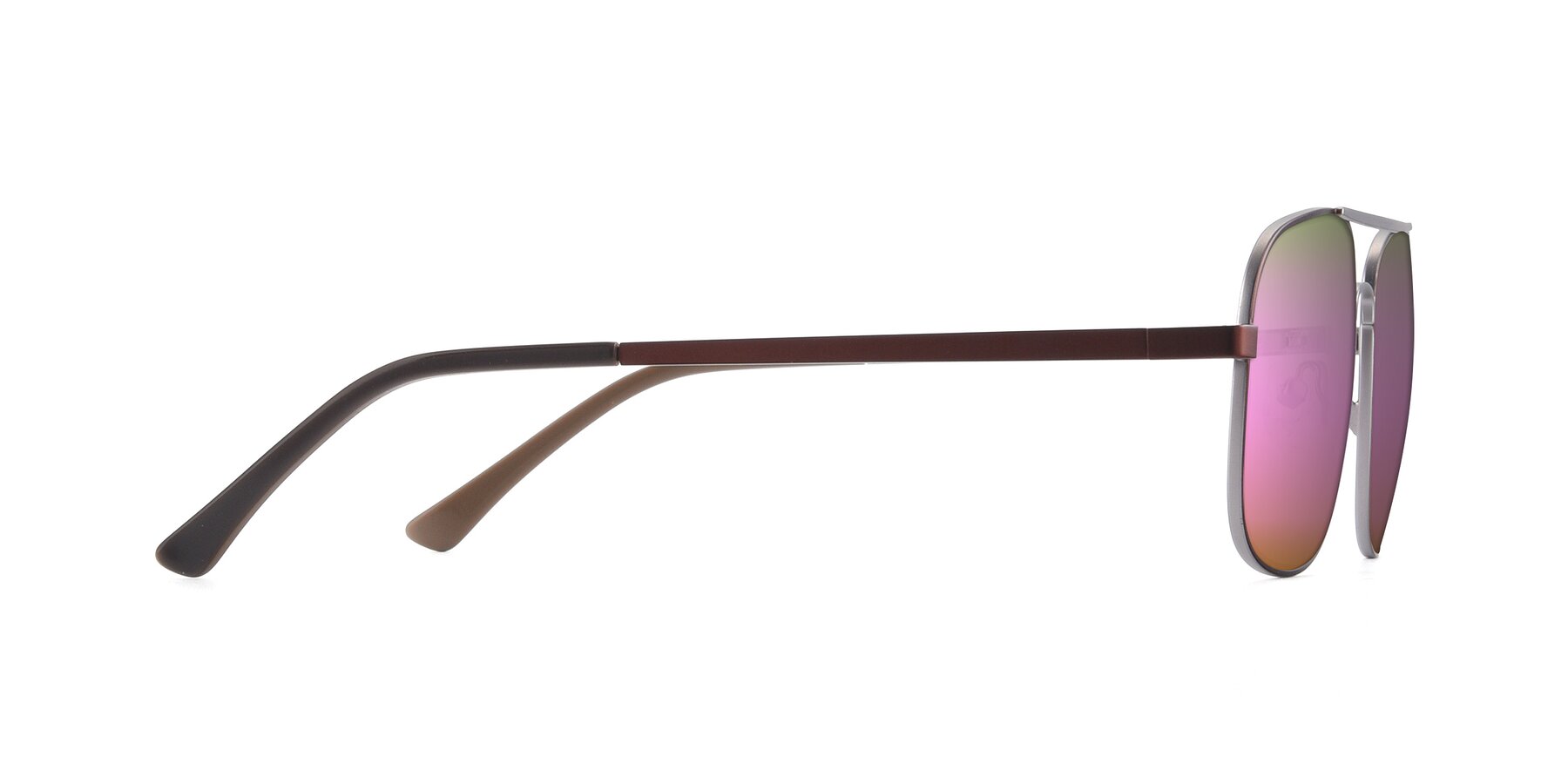 Side of 9487 in Brown-Silver with Pink Mirrored Lenses