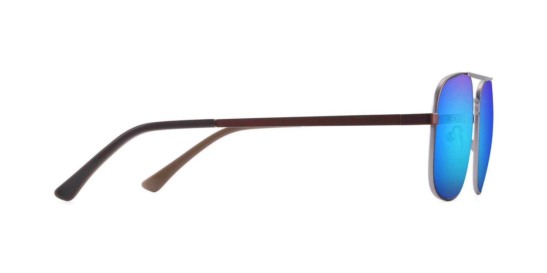 Side of 9487 in Brown-Silver with Blue Mirrored Lenses