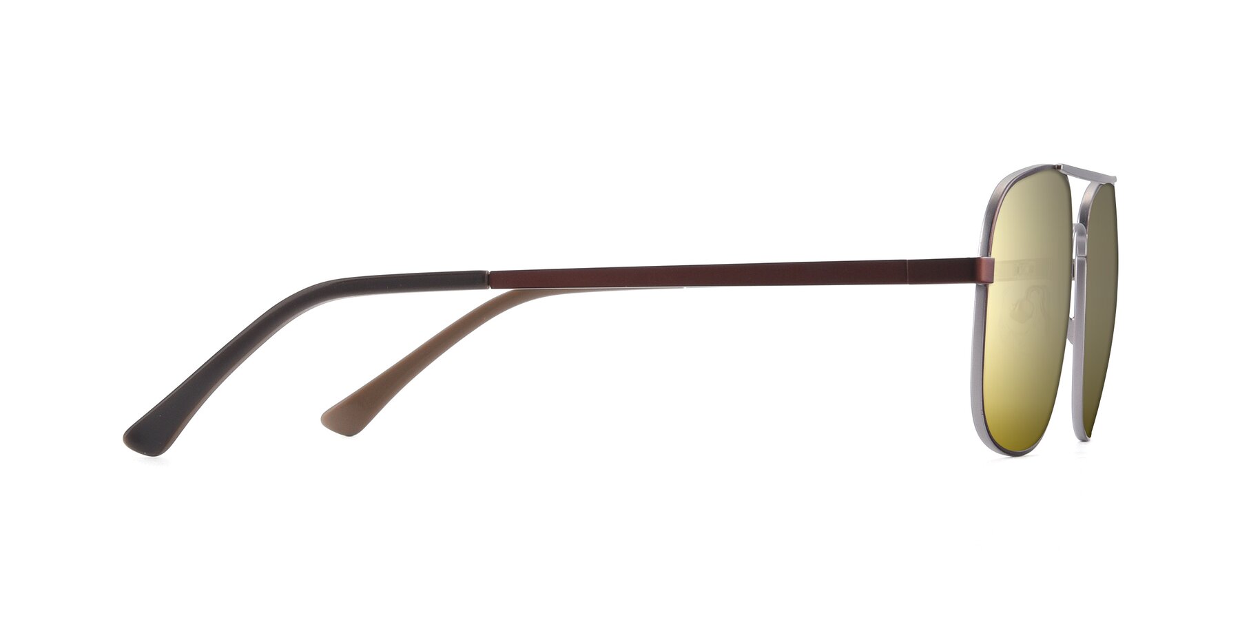 Side of 9487 in Brown-Silver with Gold Mirrored Lenses