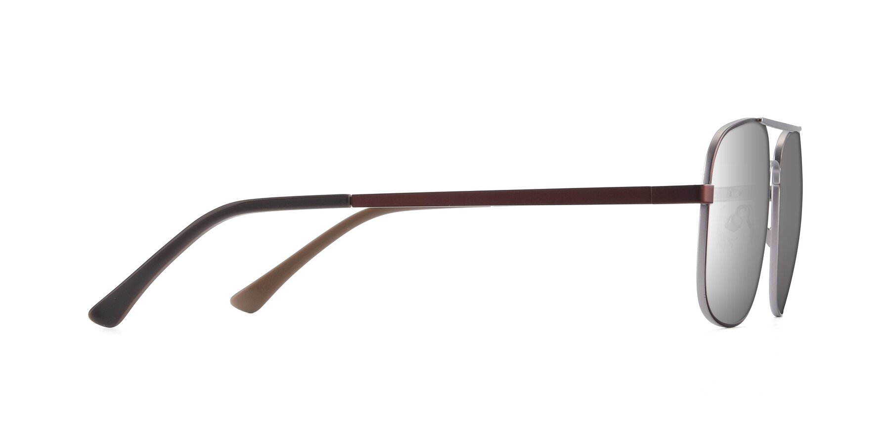 Side of 9487 in Brown-Silver with Silver Mirrored Lenses