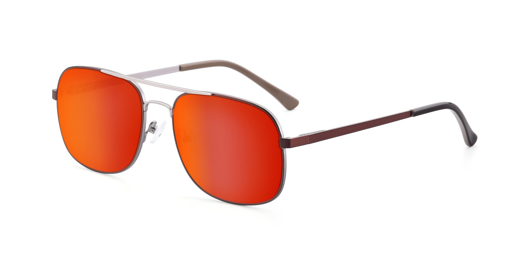 Angle of 9487 in Brown-Silver with Red Gold Mirrored Lenses