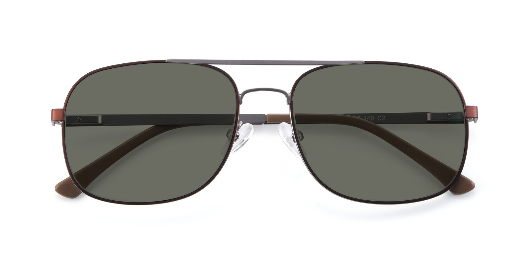 Folded Front of 9487 in Brown-Silver with Gray Polarized Lenses