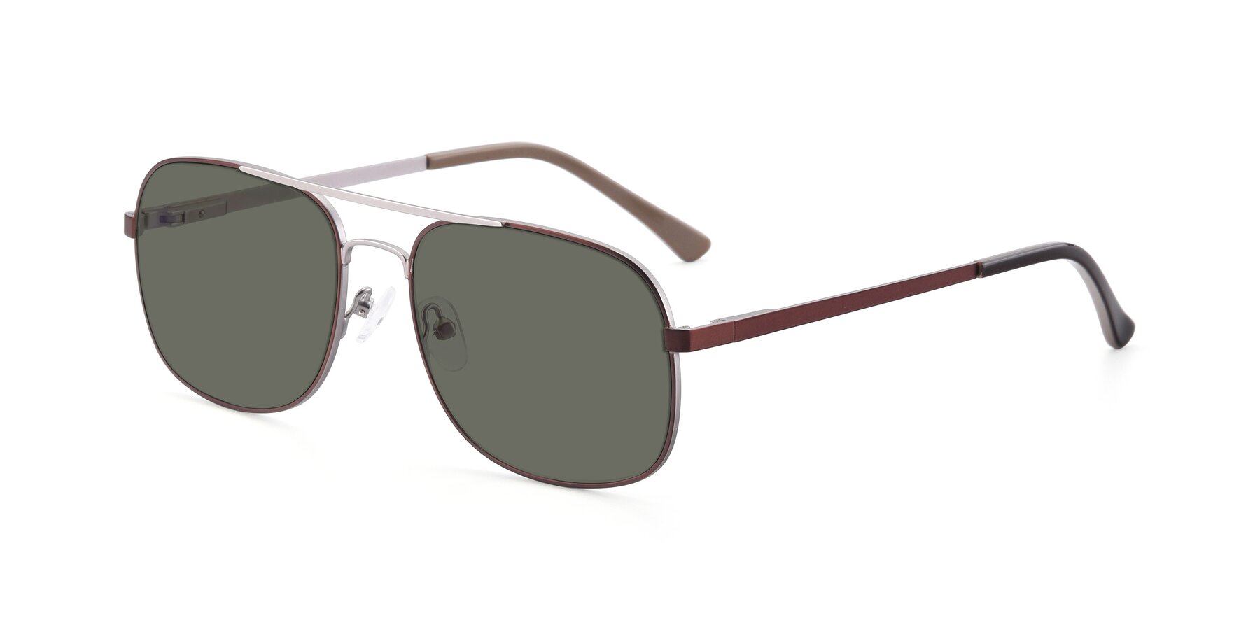Angle of 9487 in Brown-Silver with Gray Polarized Lenses