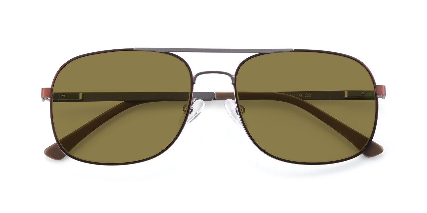 9487 - Brown / Silver Polarized Sunglasses