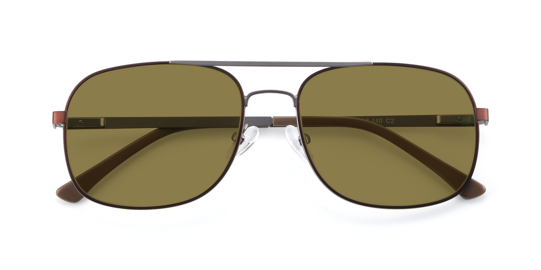Folded Front of 9487 in Brown-Silver with Brown Polarized Lenses
