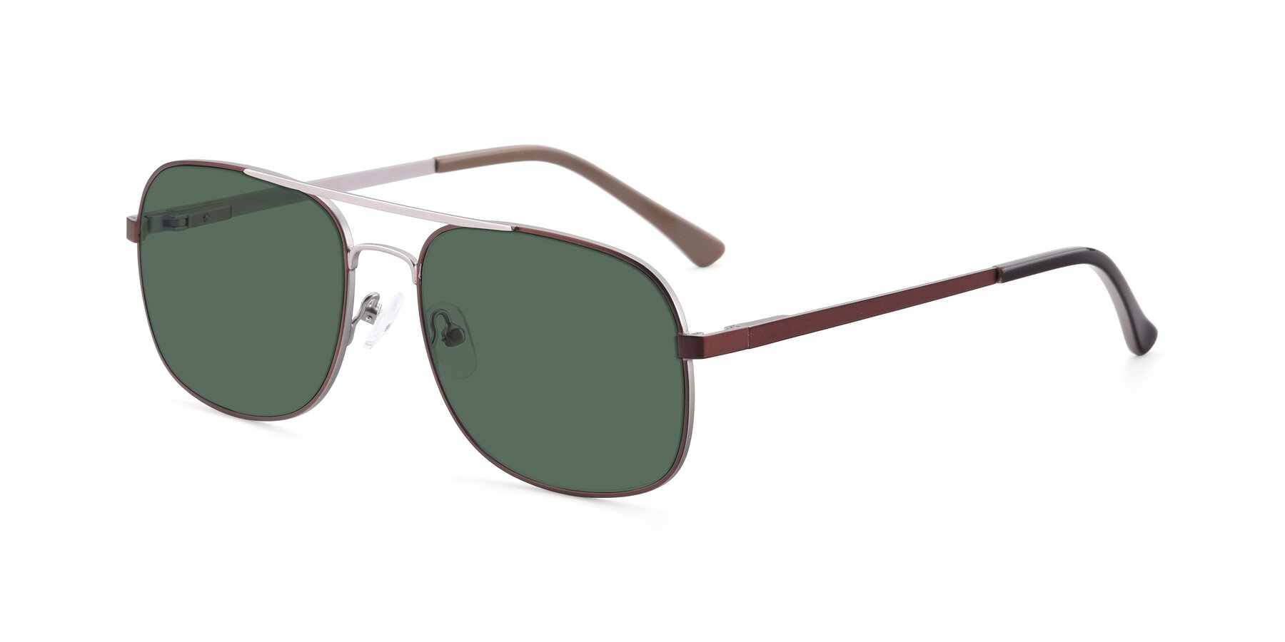 Angle of 9487 in Brown-Silver with Green Polarized Lenses