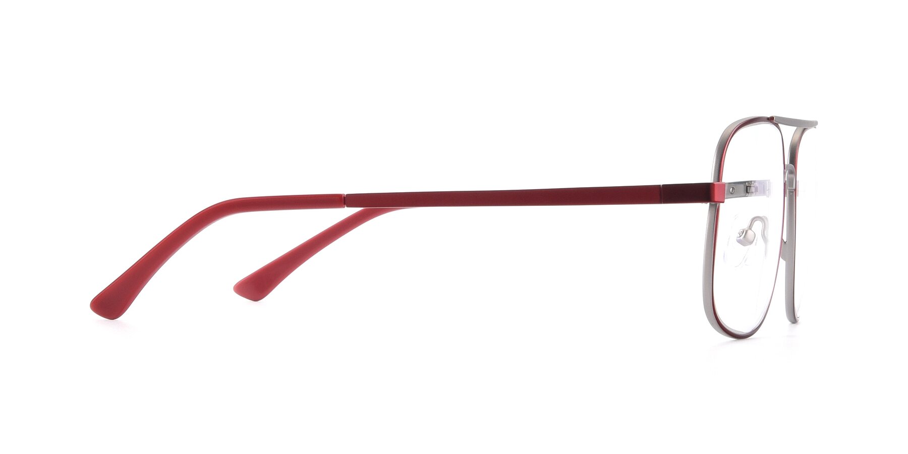 Side of 9487 in Wine-Silver with Clear Reading Eyeglass Lenses