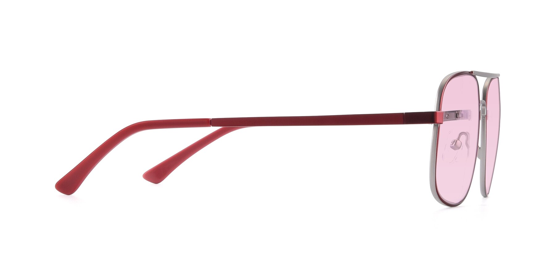 Side of 9487 in Wine-Silver with Light Pink Tinted Lenses