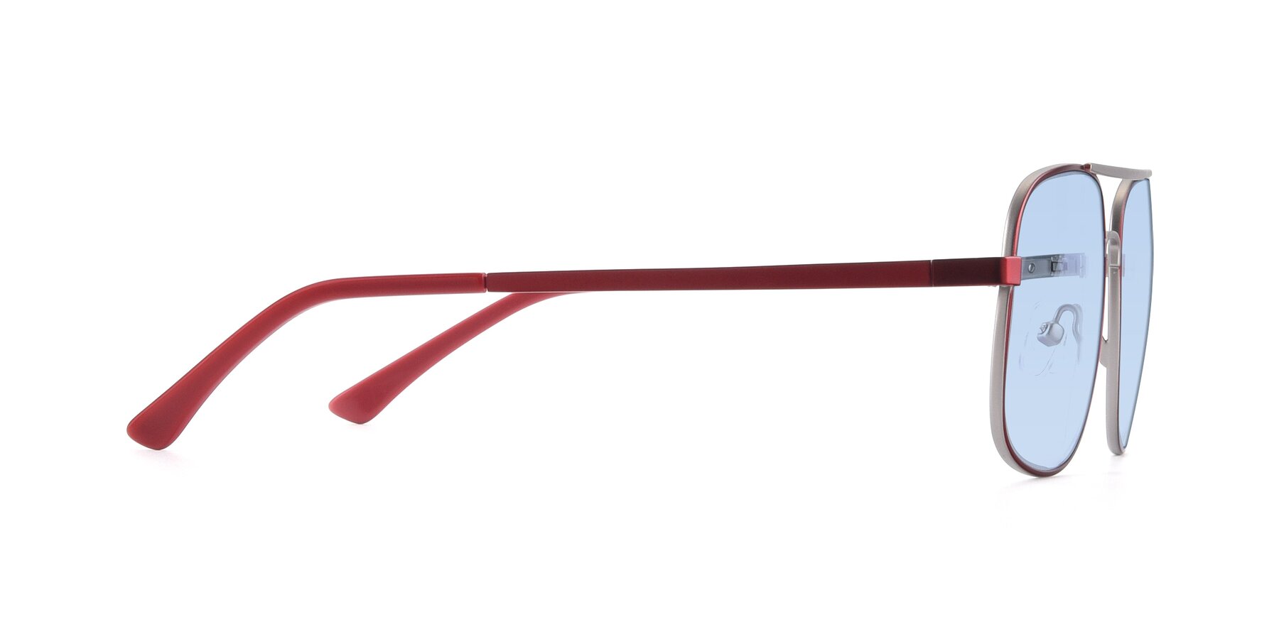 Side of 9487 in Wine-Silver with Light Blue Tinted Lenses