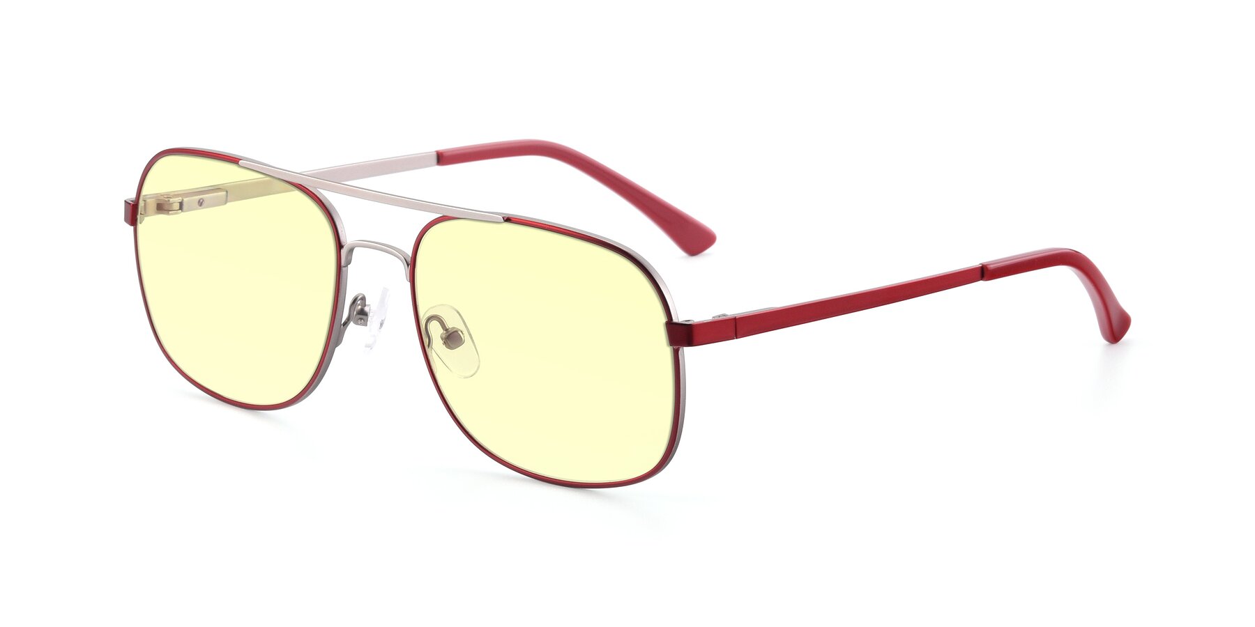 Angle of 9487 in Wine-Silver with Light Yellow Tinted Lenses