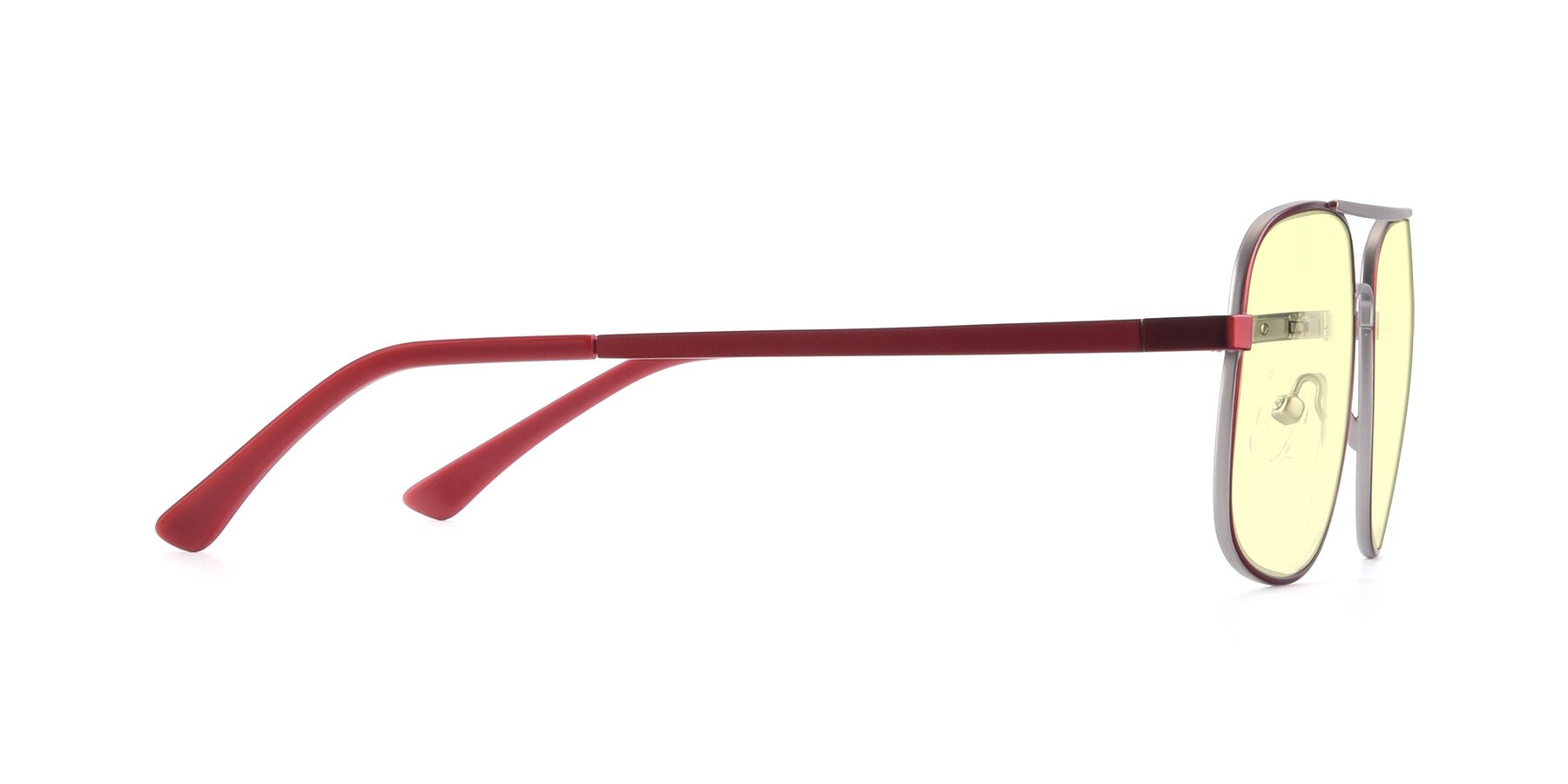 Side of 9487 in Wine-Silver with Light Yellow Tinted Lenses