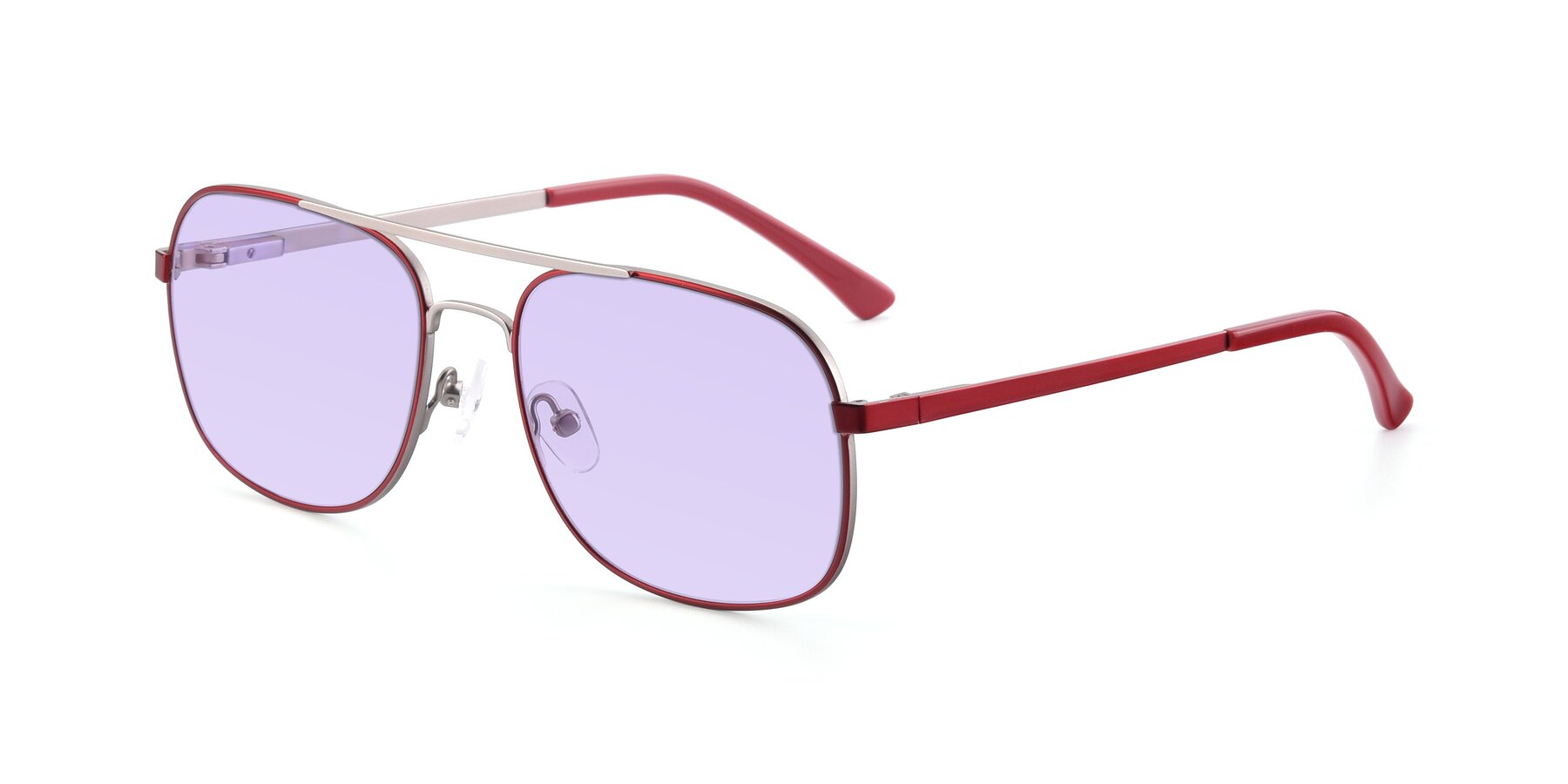 Angle of 9487 in Wine-Silver with Light Purple Tinted Lenses