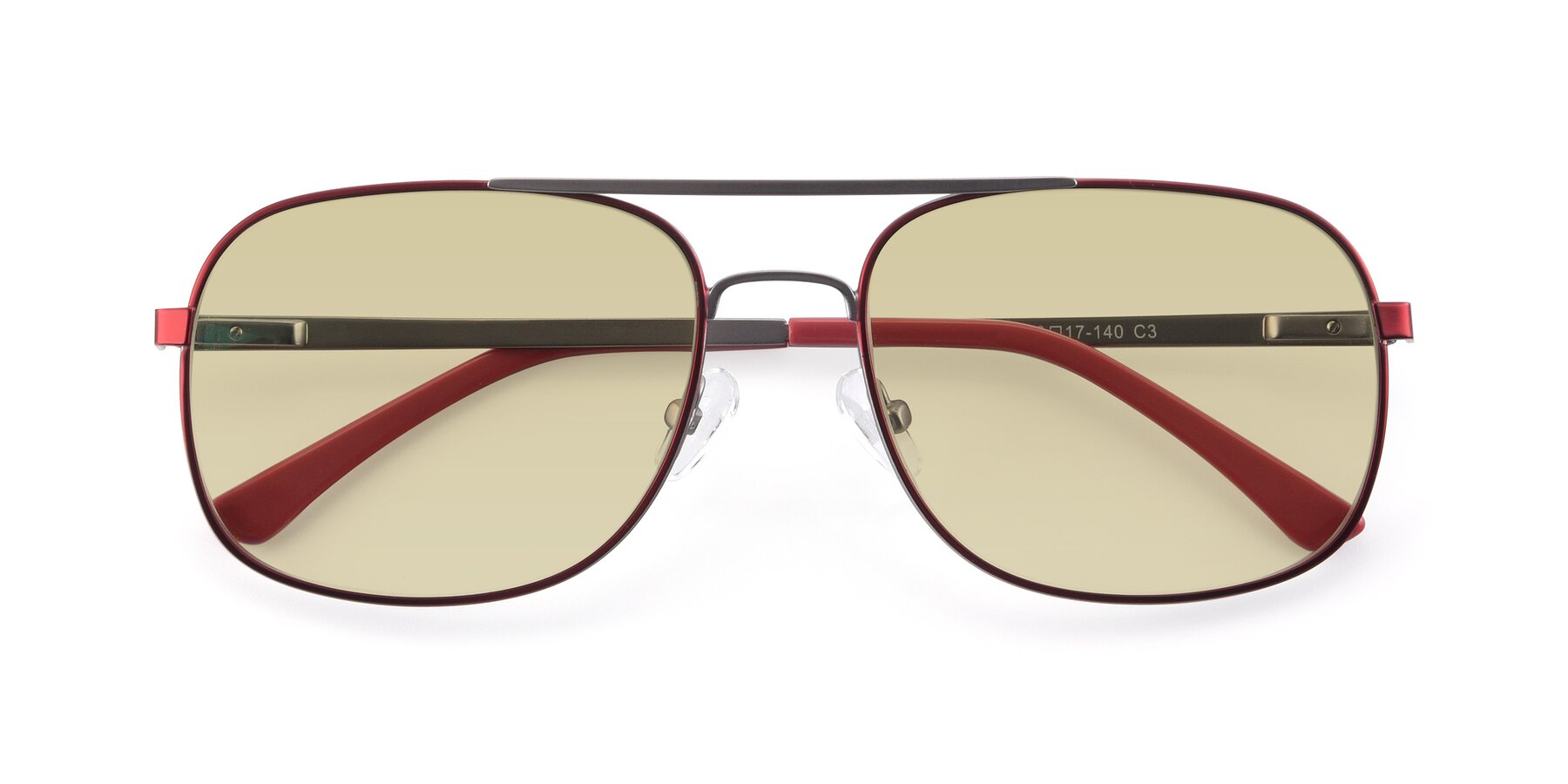 Folded Front of 9487 in Wine-Silver with Light Champagne Tinted Lenses