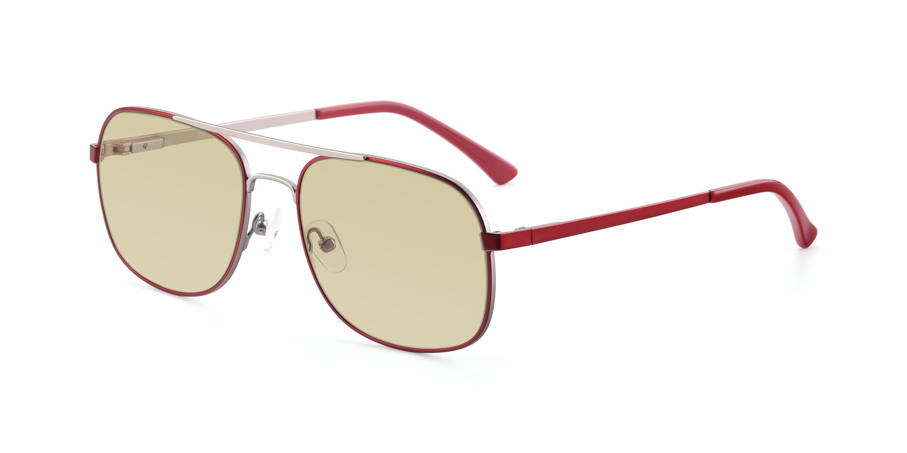 Angle of 9487 in Wine-Silver with Light Champagne Tinted Lenses