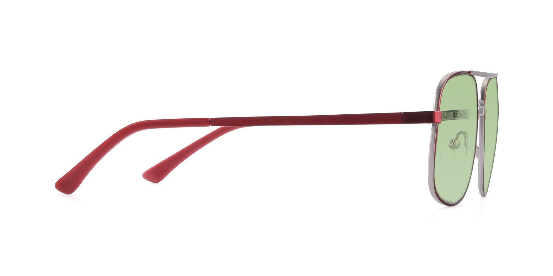 Side of 9487 in Wine-Silver with Medium Green Tinted Lenses