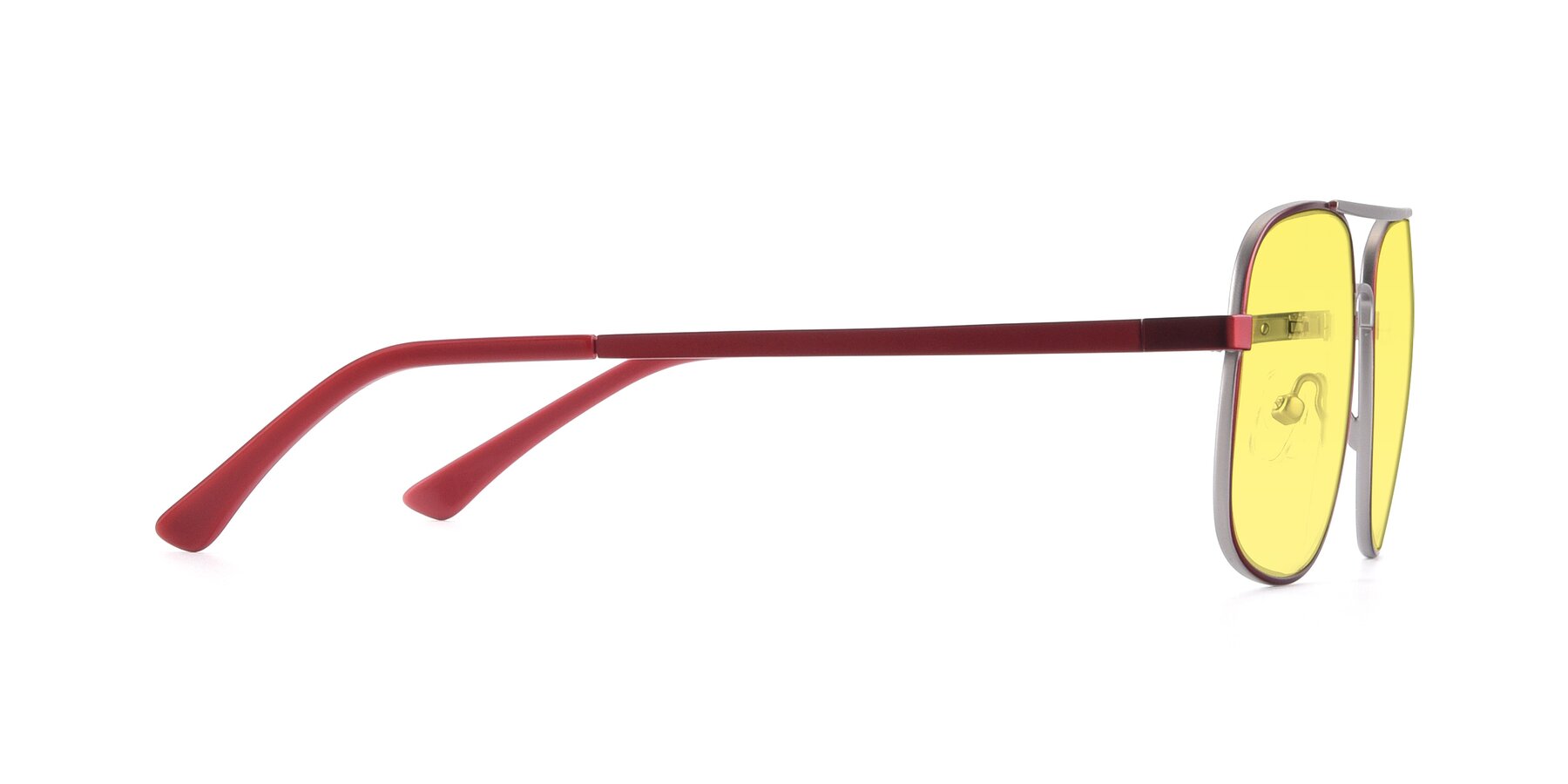 Side of 9487 in Wine-Silver with Medium Yellow Tinted Lenses