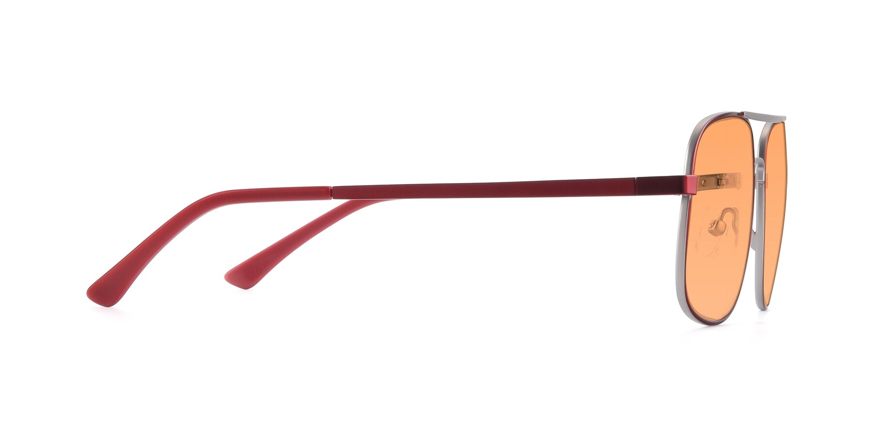 Side of 9487 in Wine-Silver with Medium Orange Tinted Lenses