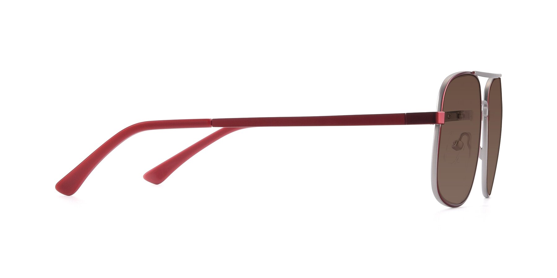 Side of 9487 in Wine-Silver with Brown Tinted Lenses