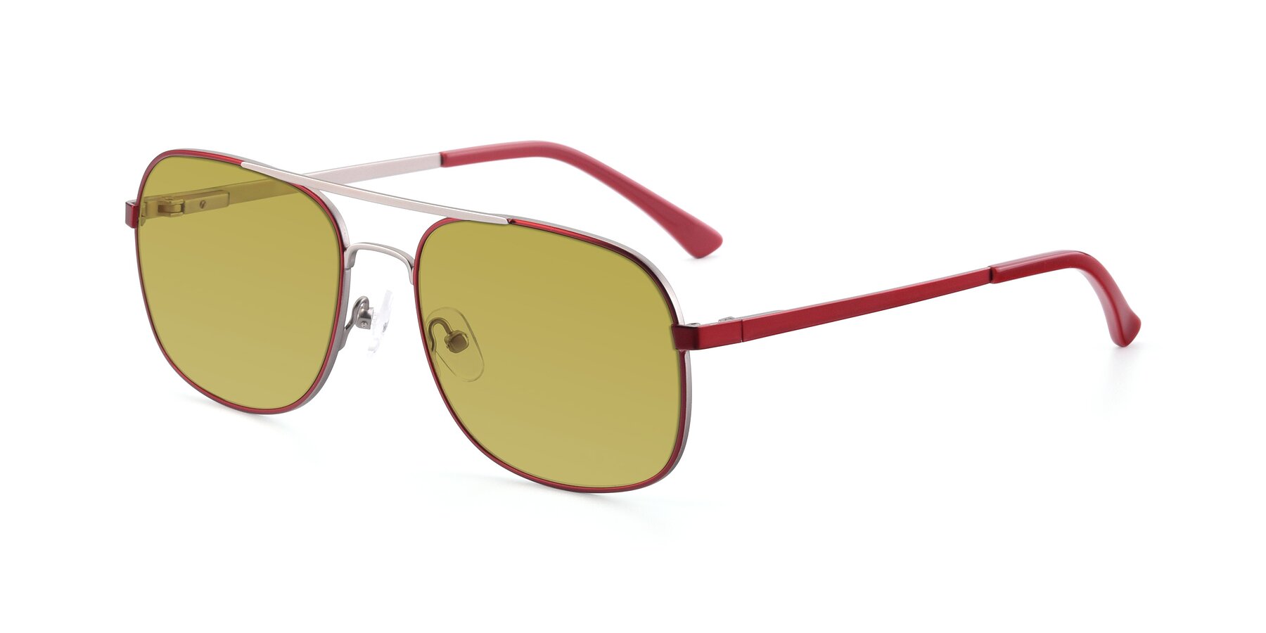 Angle of 9487 in Wine-Silver with Champagne Tinted Lenses