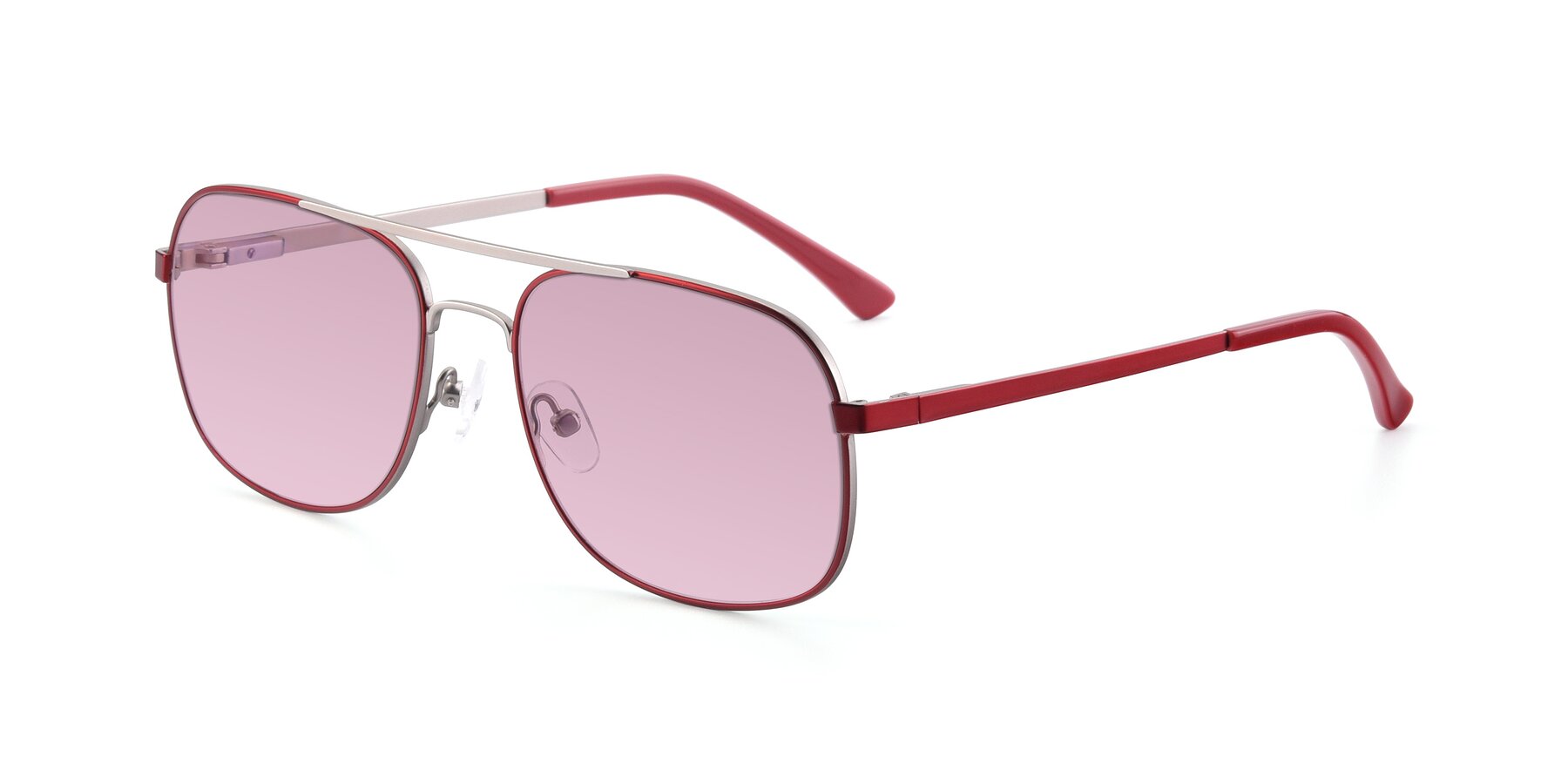 Angle of 9487 in Wine-Silver with Light Wine Tinted Lenses