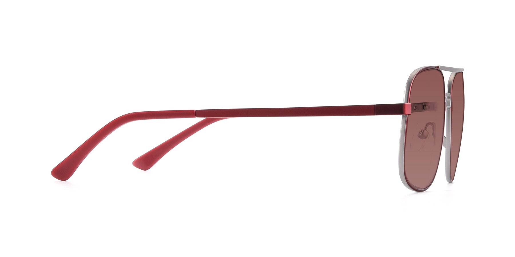 Side of 9487 in Wine-Silver with Garnet Tinted Lenses