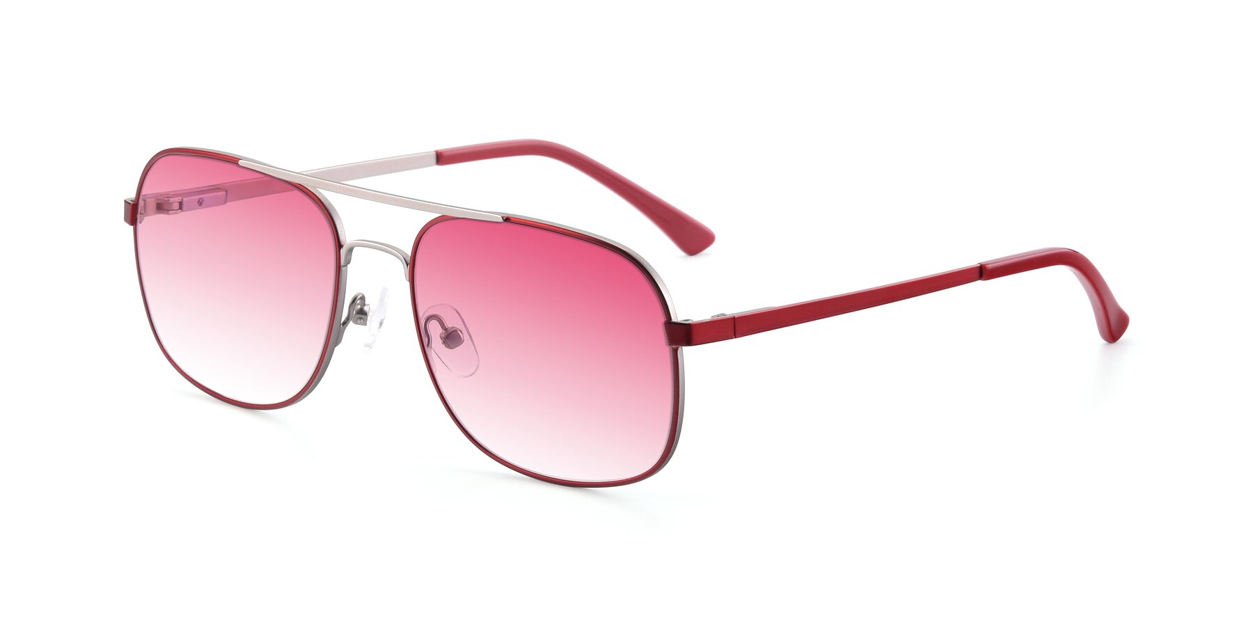 Angle of 9487 in Wine-Silver with Pink Gradient Lenses