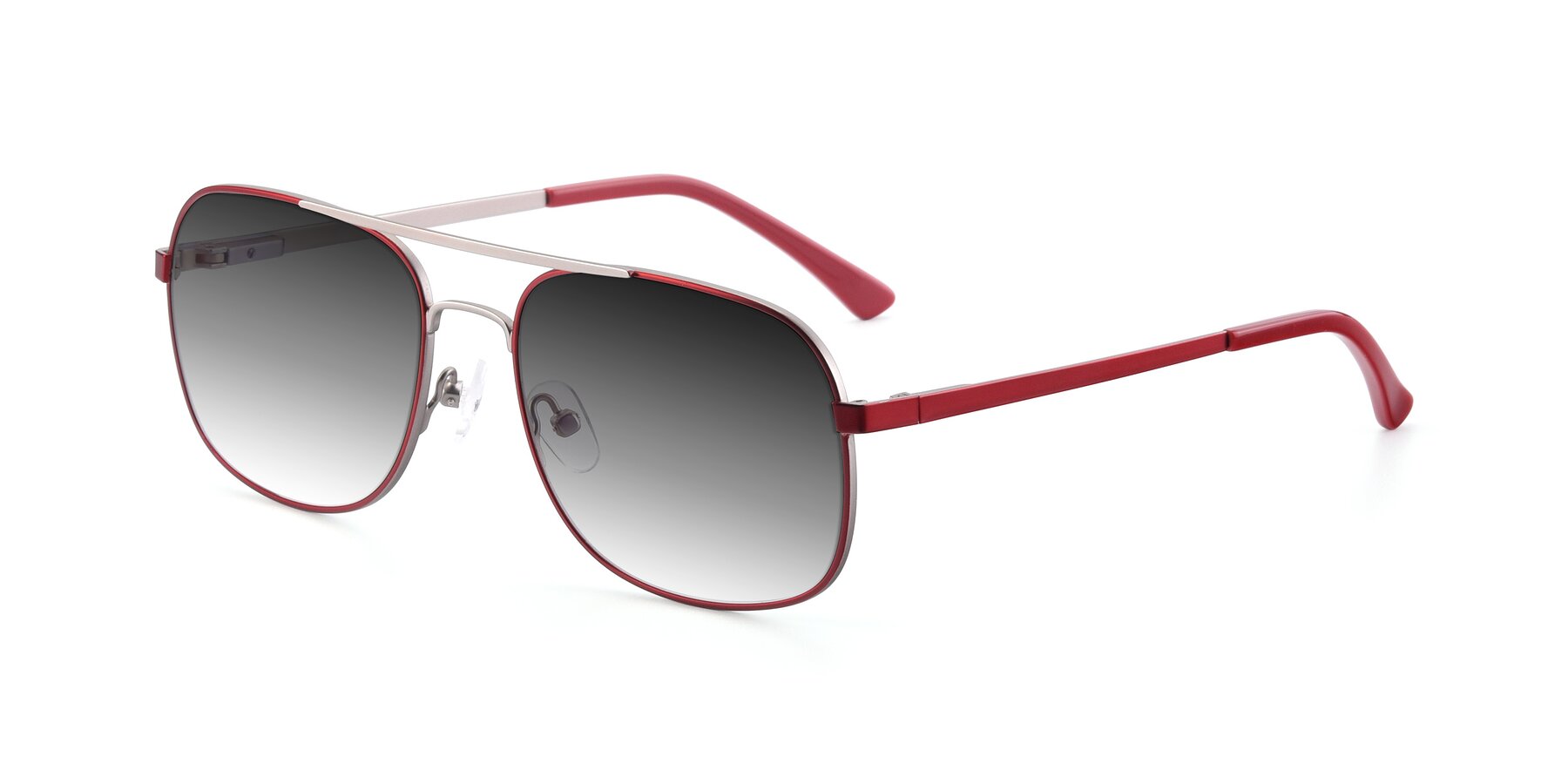 Angle of 9487 in Wine-Silver with Gray Gradient Lenses