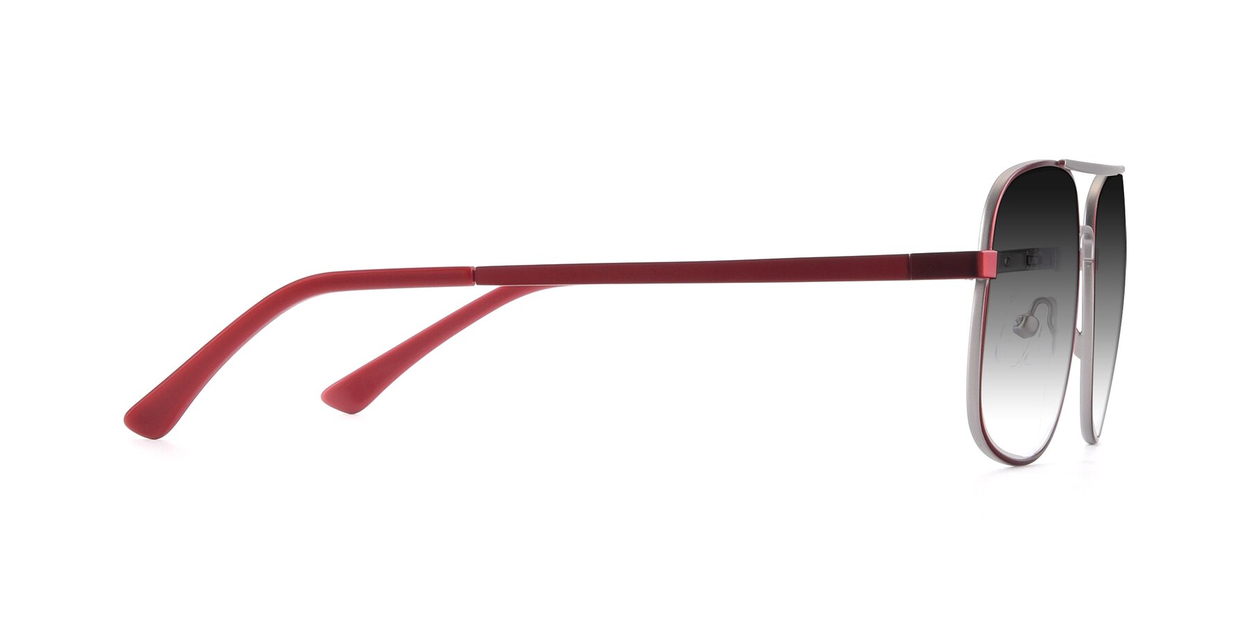 Side of 9487 in Wine-Silver with Gray Gradient Lenses