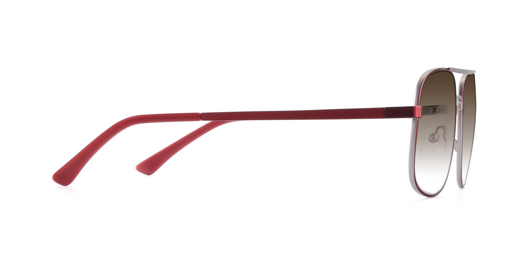 Side of 9487 in Wine-Silver with Brown Gradient Lenses