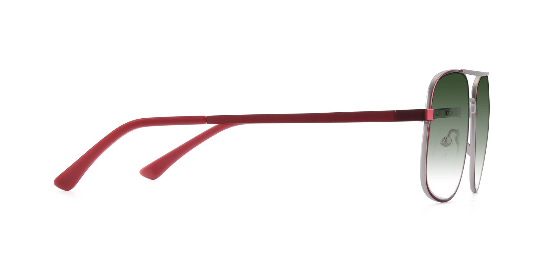 Side of 9487 in Wine-Silver with Green Gradient Lenses