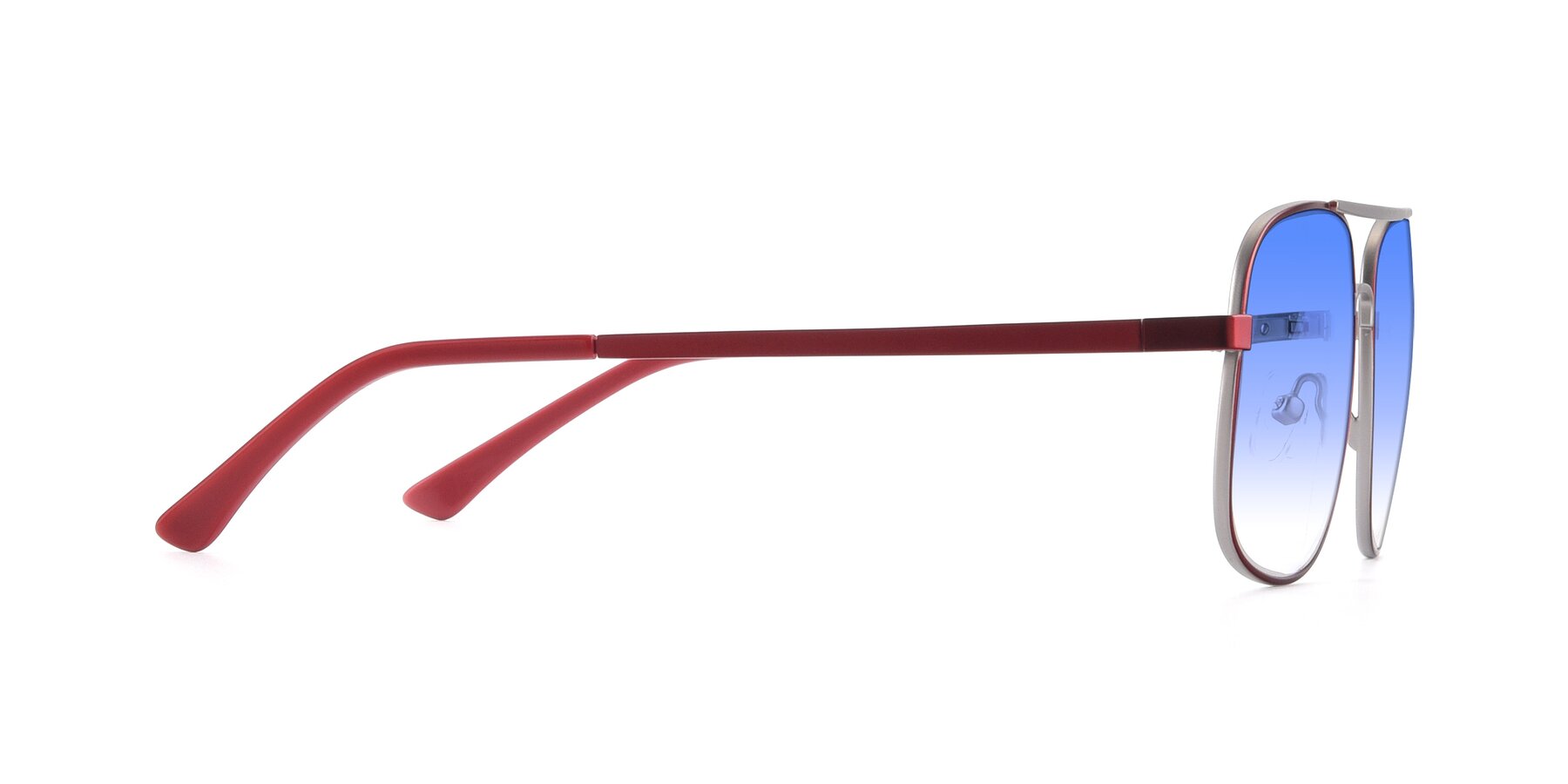 Side of 9487 in Wine-Silver with Blue Gradient Lenses