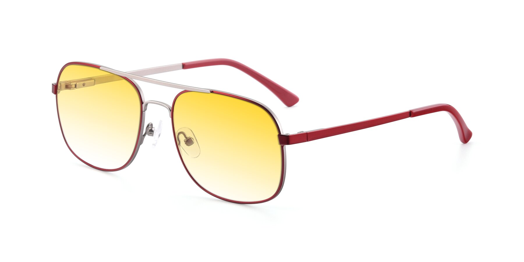 Angle of 9487 in Wine-Silver with Yellow Gradient Lenses