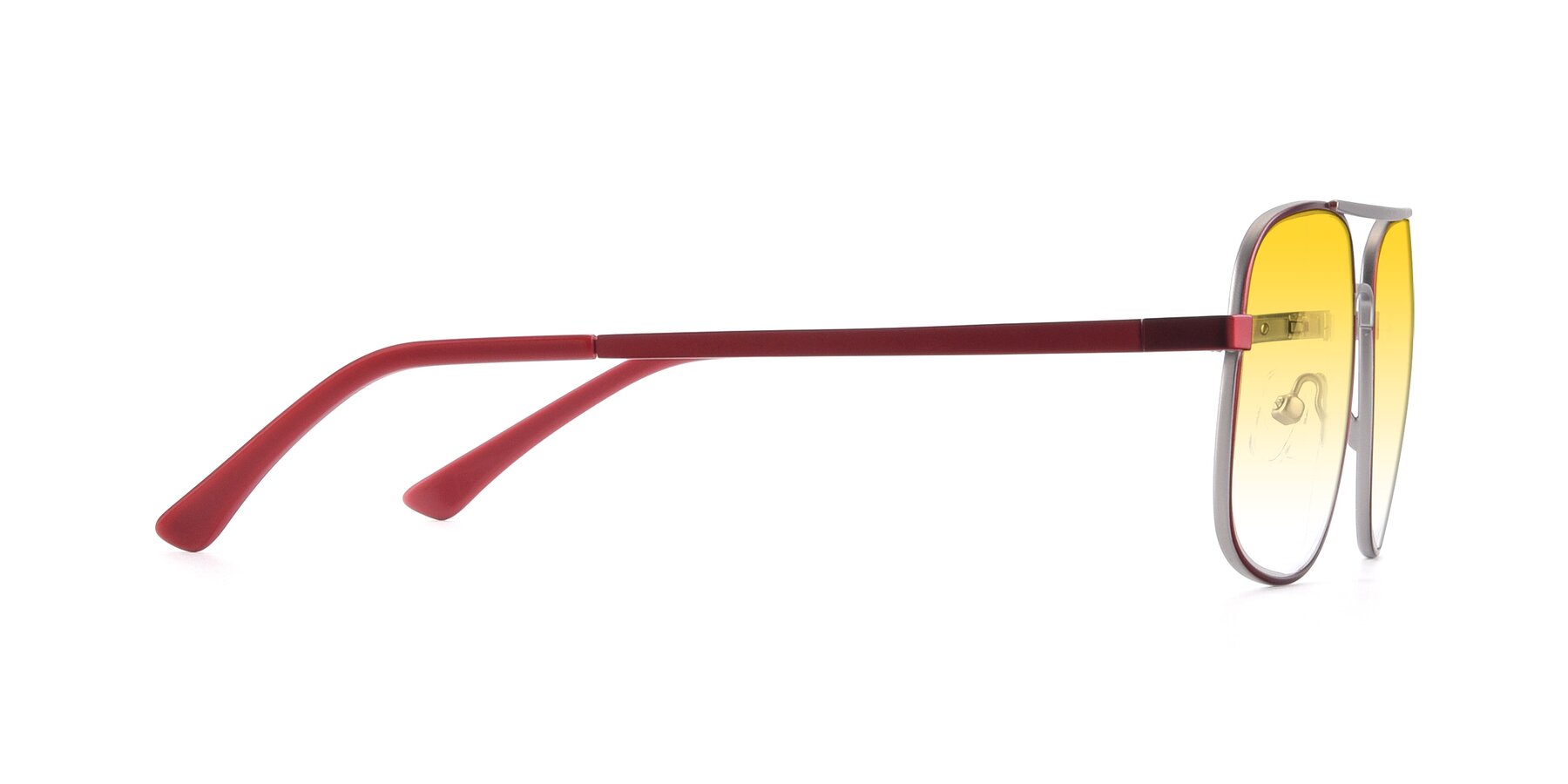 Side of 9487 in Wine-Silver with Yellow Gradient Lenses