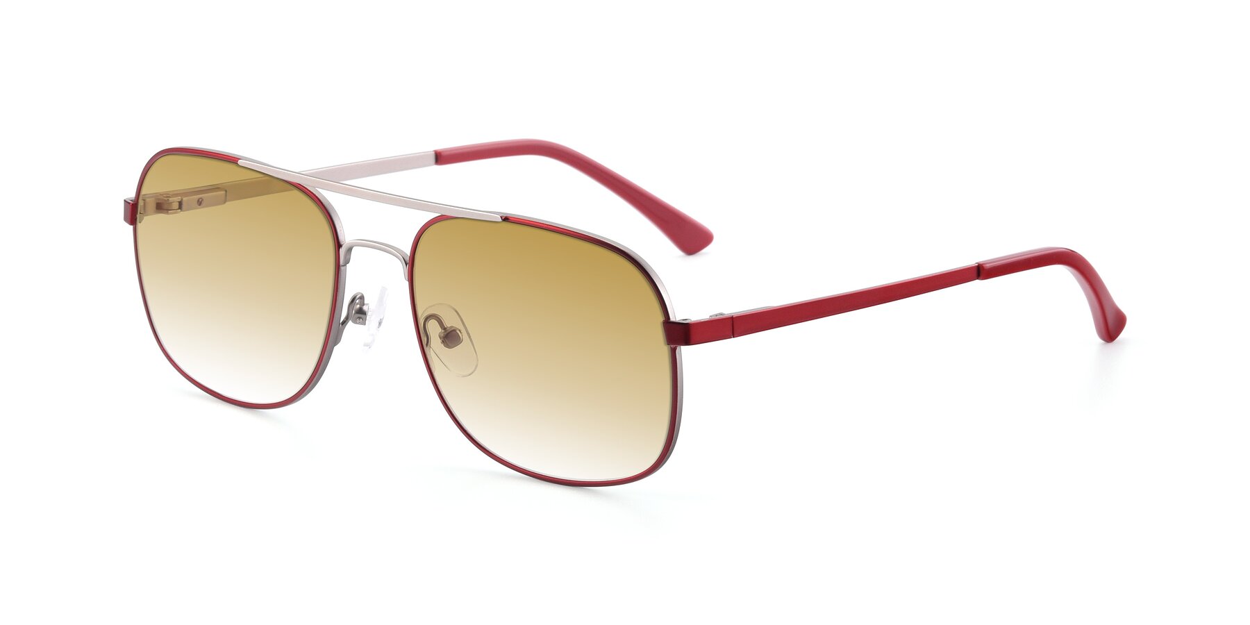 Angle of 9487 in Wine-Silver with Champagne Gradient Lenses