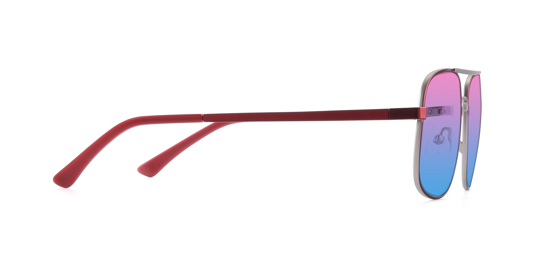 Side of 9487 in Wine-Silver with Pink / Blue Gradient Lenses