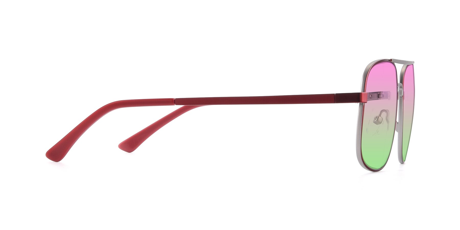Side of 9487 in Wine-Silver with Pink / Green Gradient Lenses