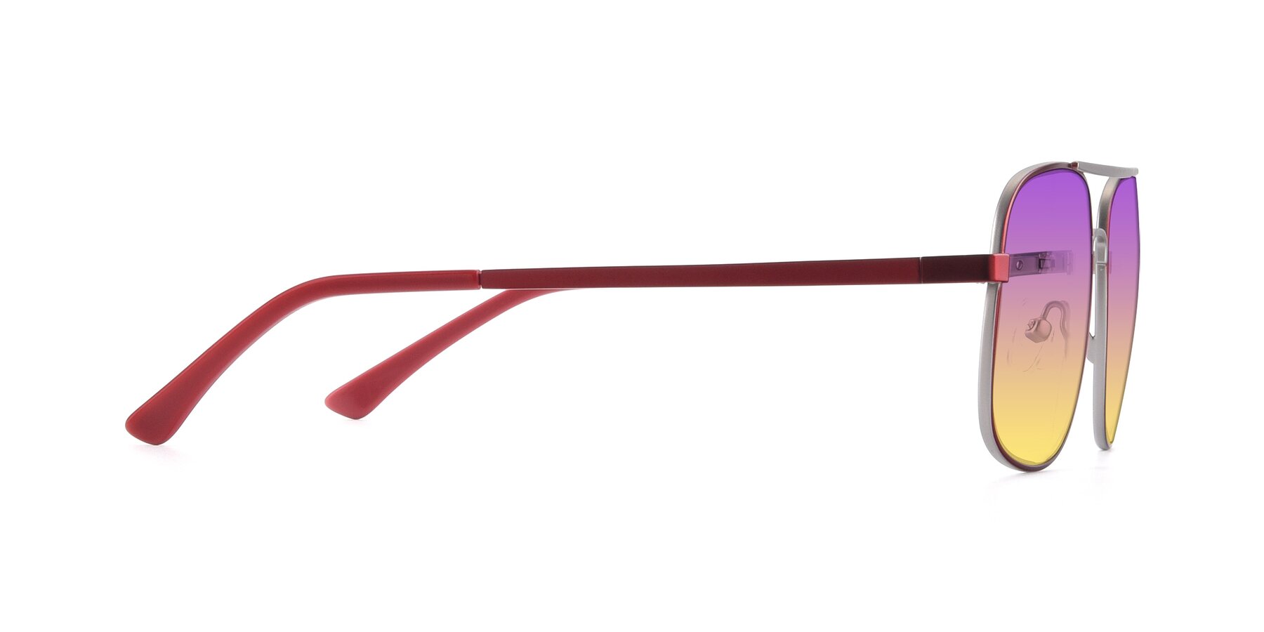 Side of 9487 in Wine-Silver with Purple / Yellow Gradient Lenses
