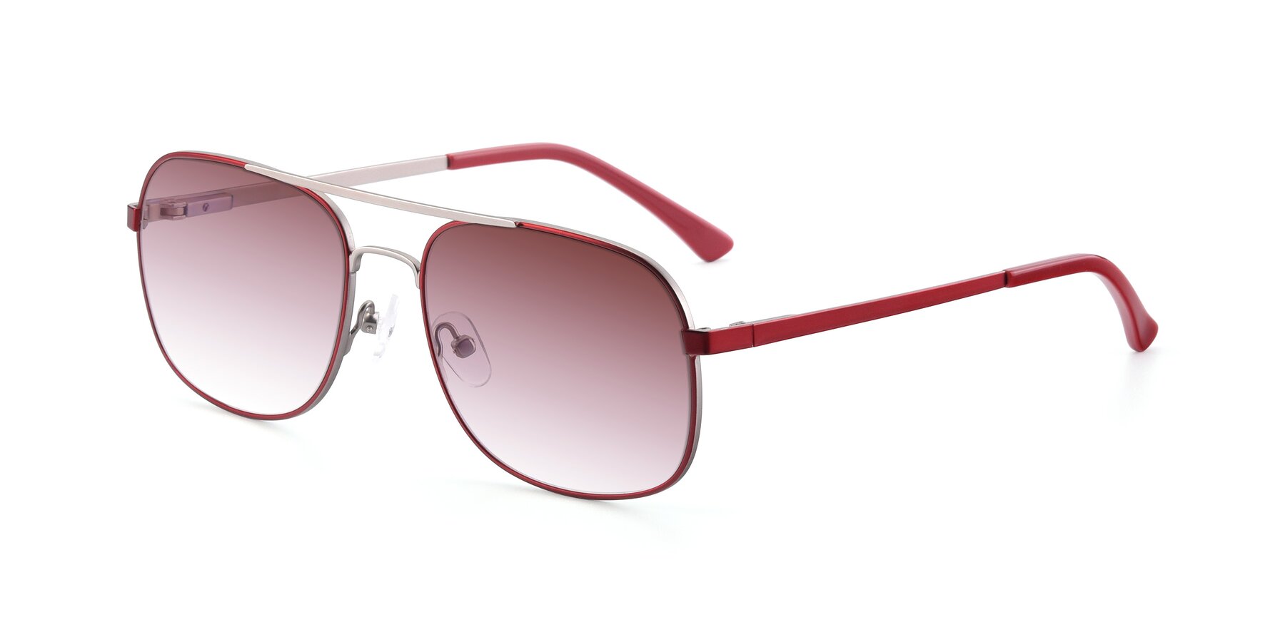 Angle of 9487 in Wine-Silver with Garnet Gradient Lenses