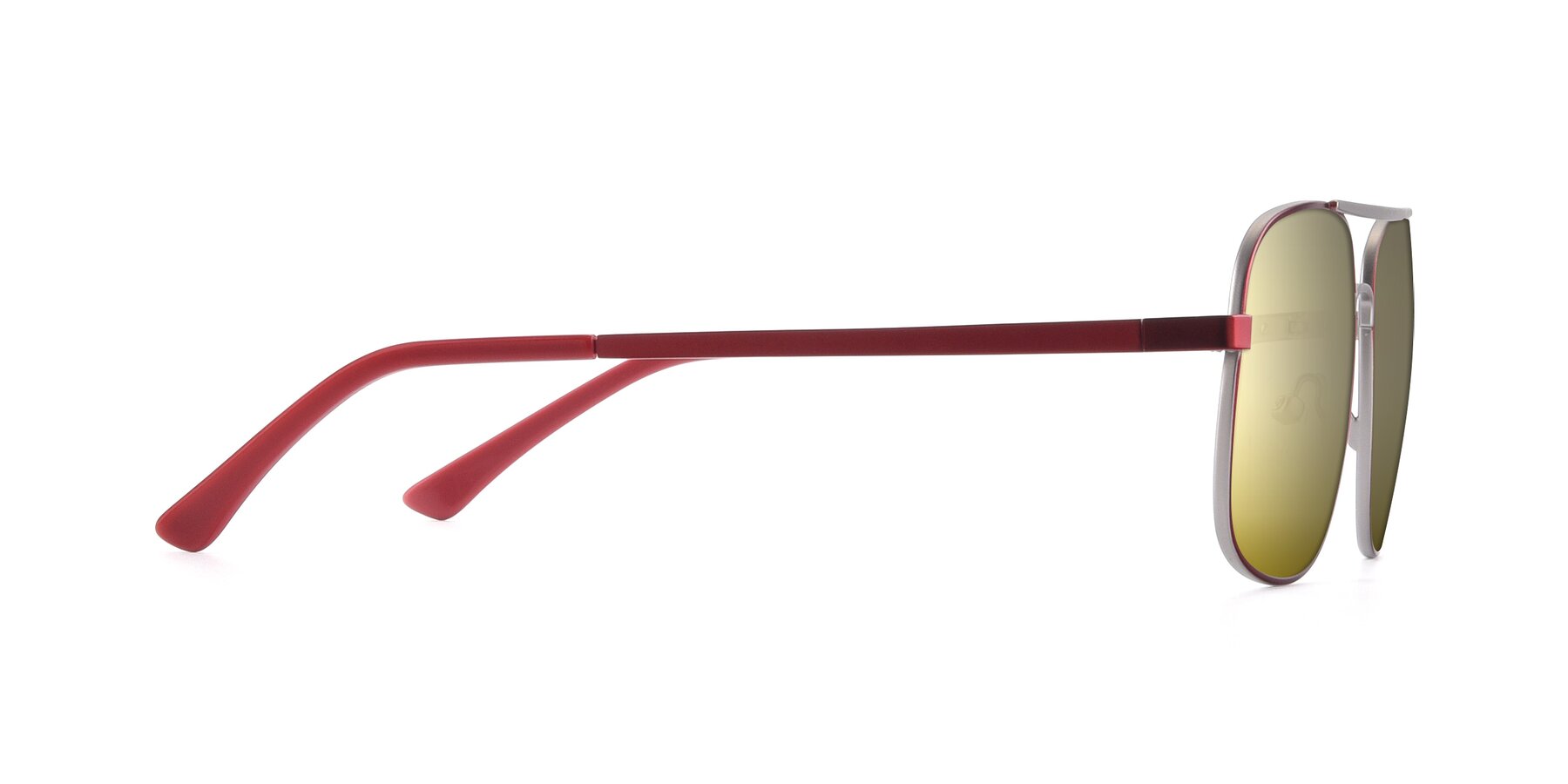 Side of 9487 in Wine-Silver with Gold Mirrored Lenses
