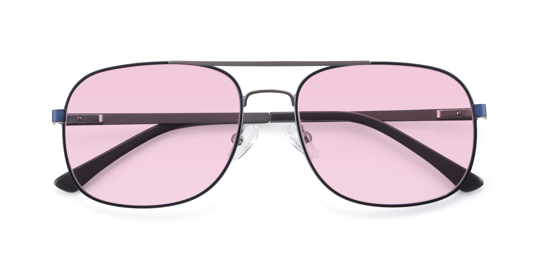 Folded Front of 9487 in Blue-Silver with Light Pink Tinted Lenses