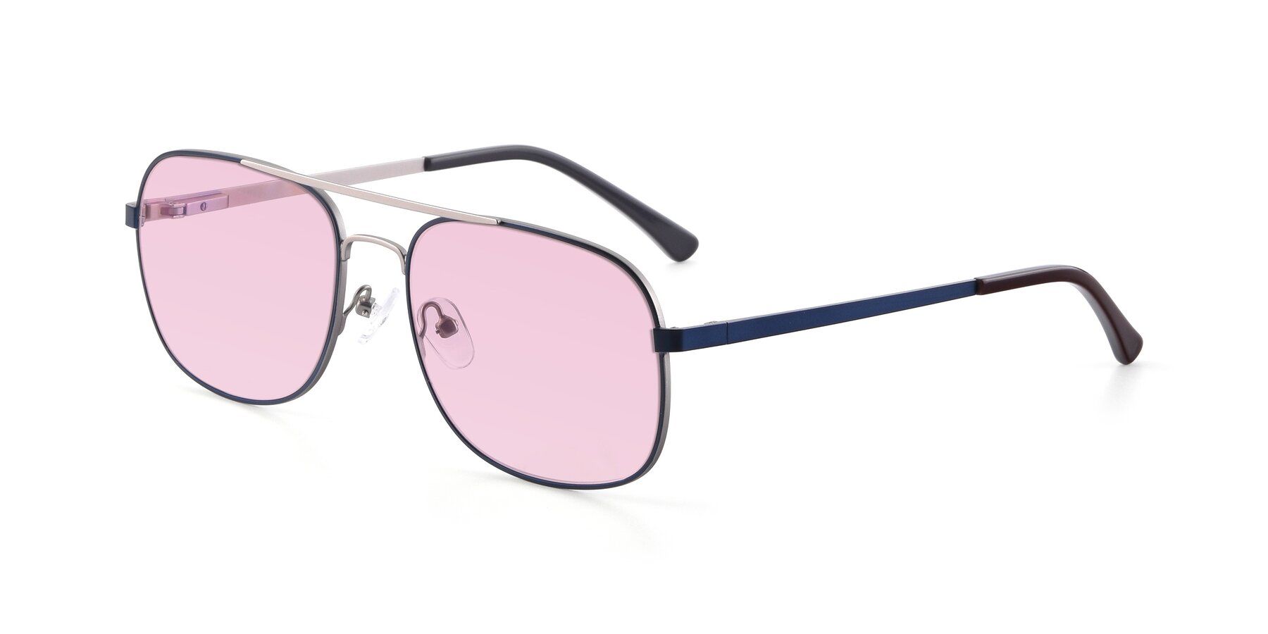 Angle of 9487 in Blue-Silver with Light Pink Tinted Lenses