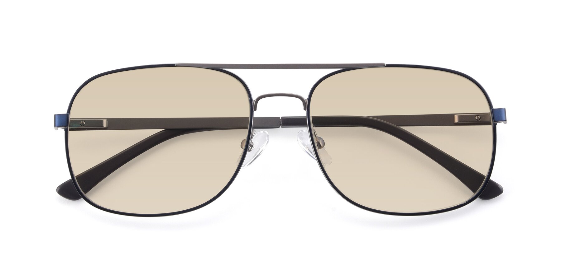 Folded Front of 9487 in Blue-Silver with Light Brown Tinted Lenses