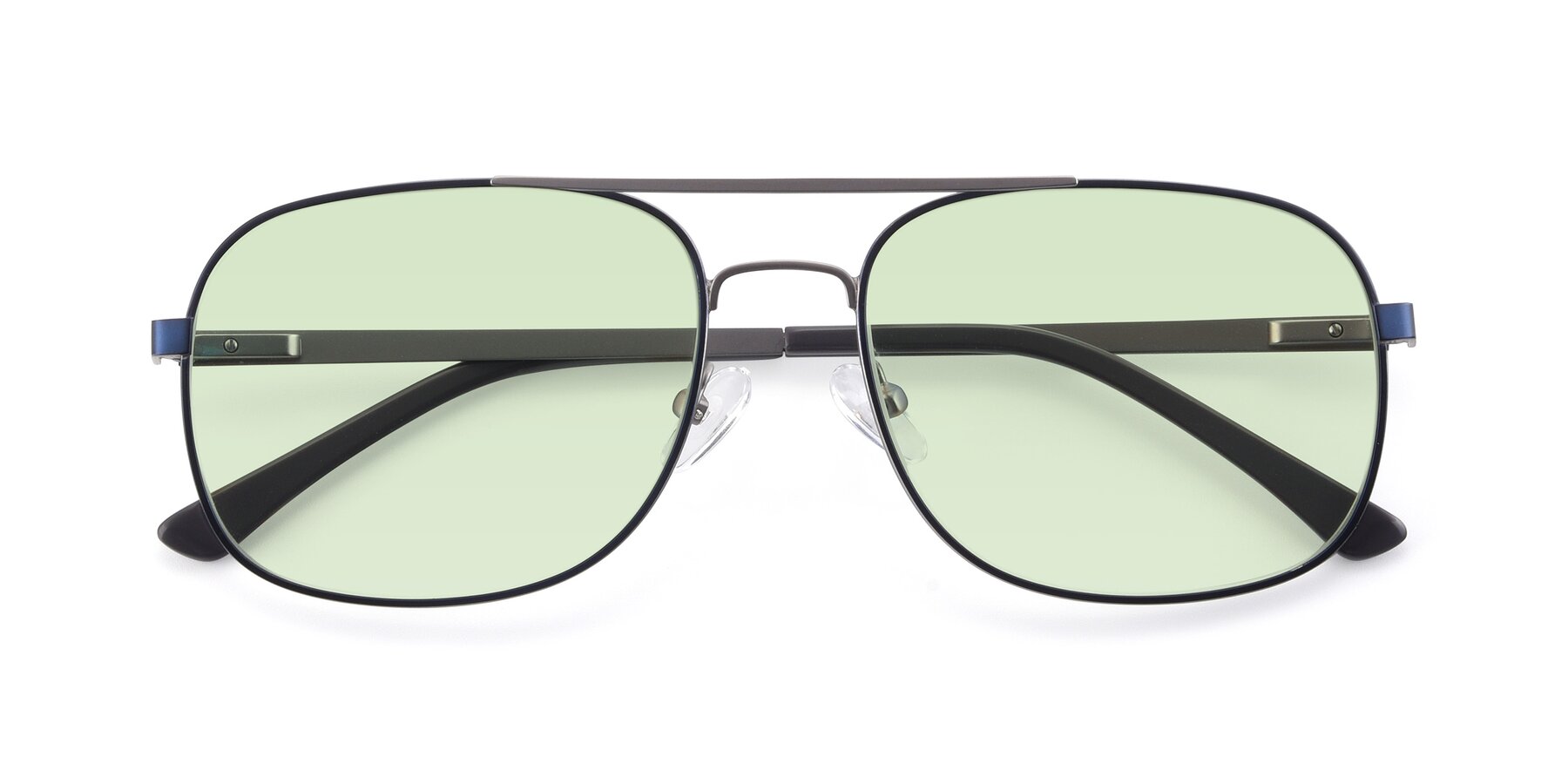 Folded Front of 9487 in Blue-Silver with Light Green Tinted Lenses