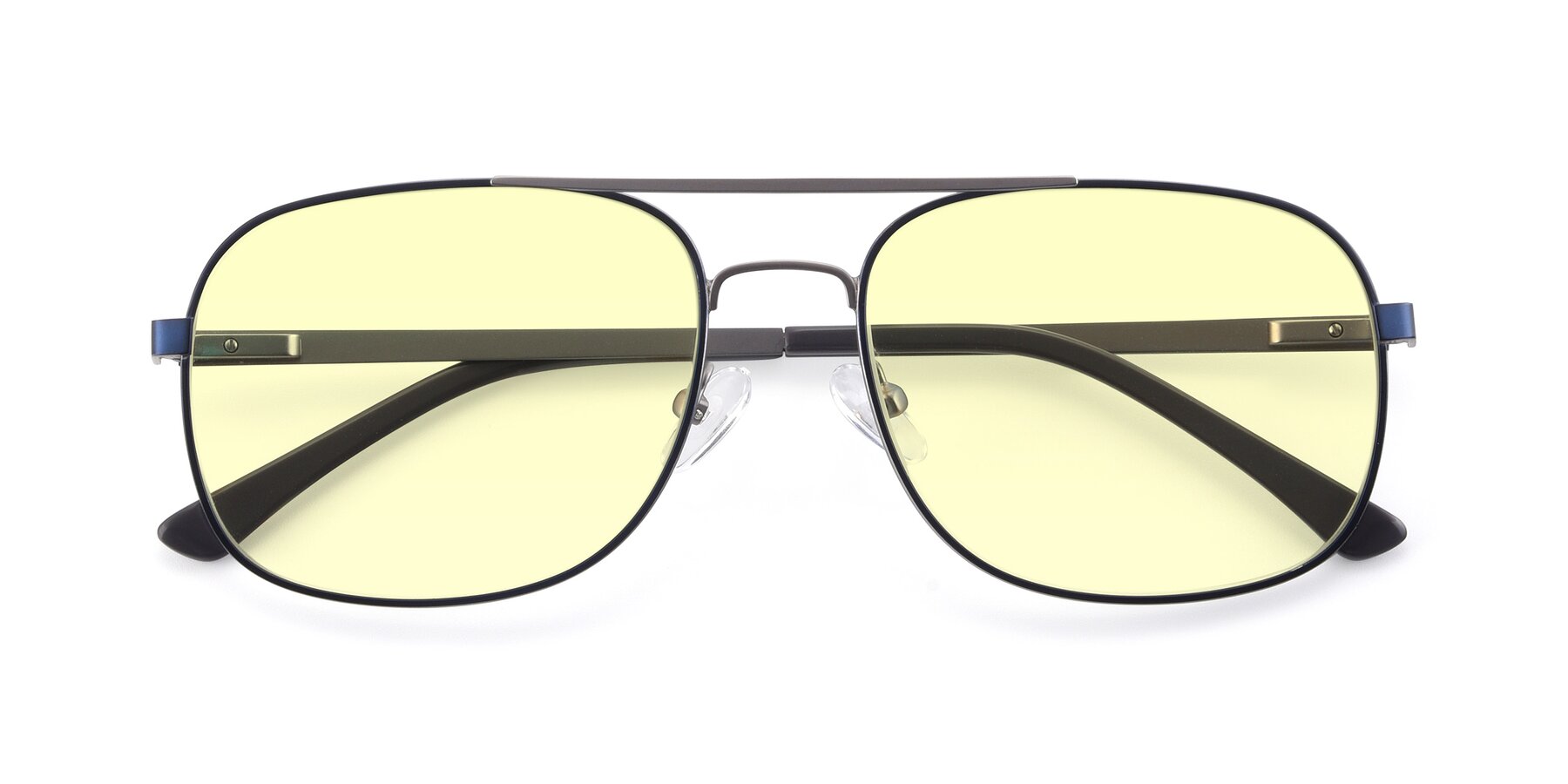 Folded Front of 9487 in Blue-Silver with Light Yellow Tinted Lenses
