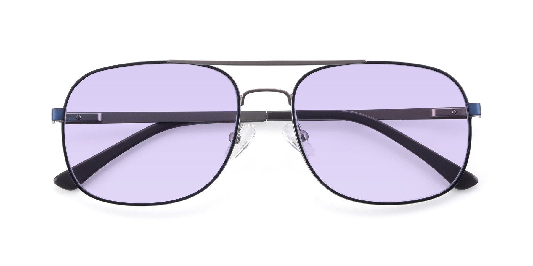 Folded Front of 9487 in Blue-Silver with Light Purple Tinted Lenses