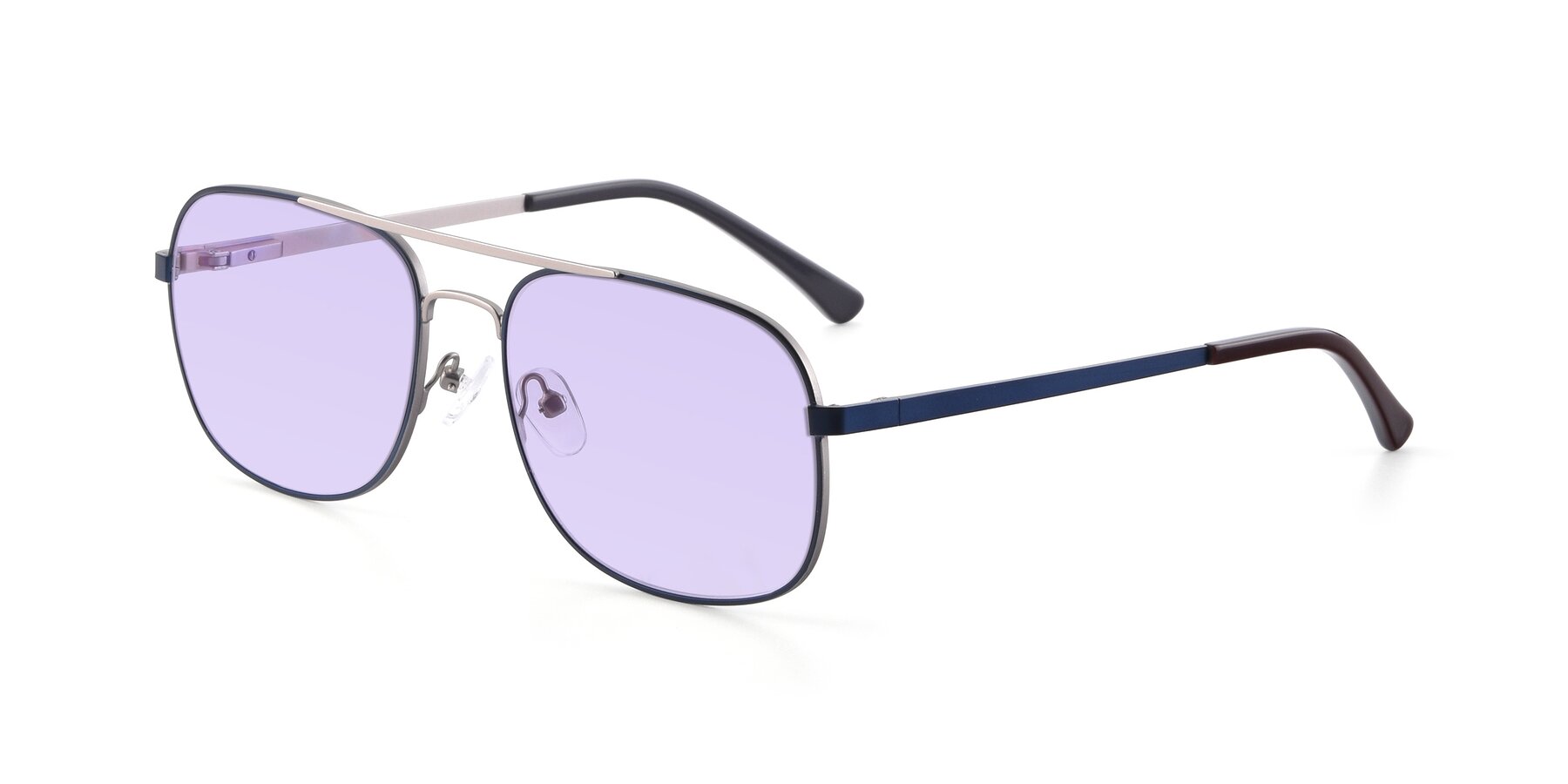 Angle of 9487 in Blue-Silver with Light Purple Tinted Lenses