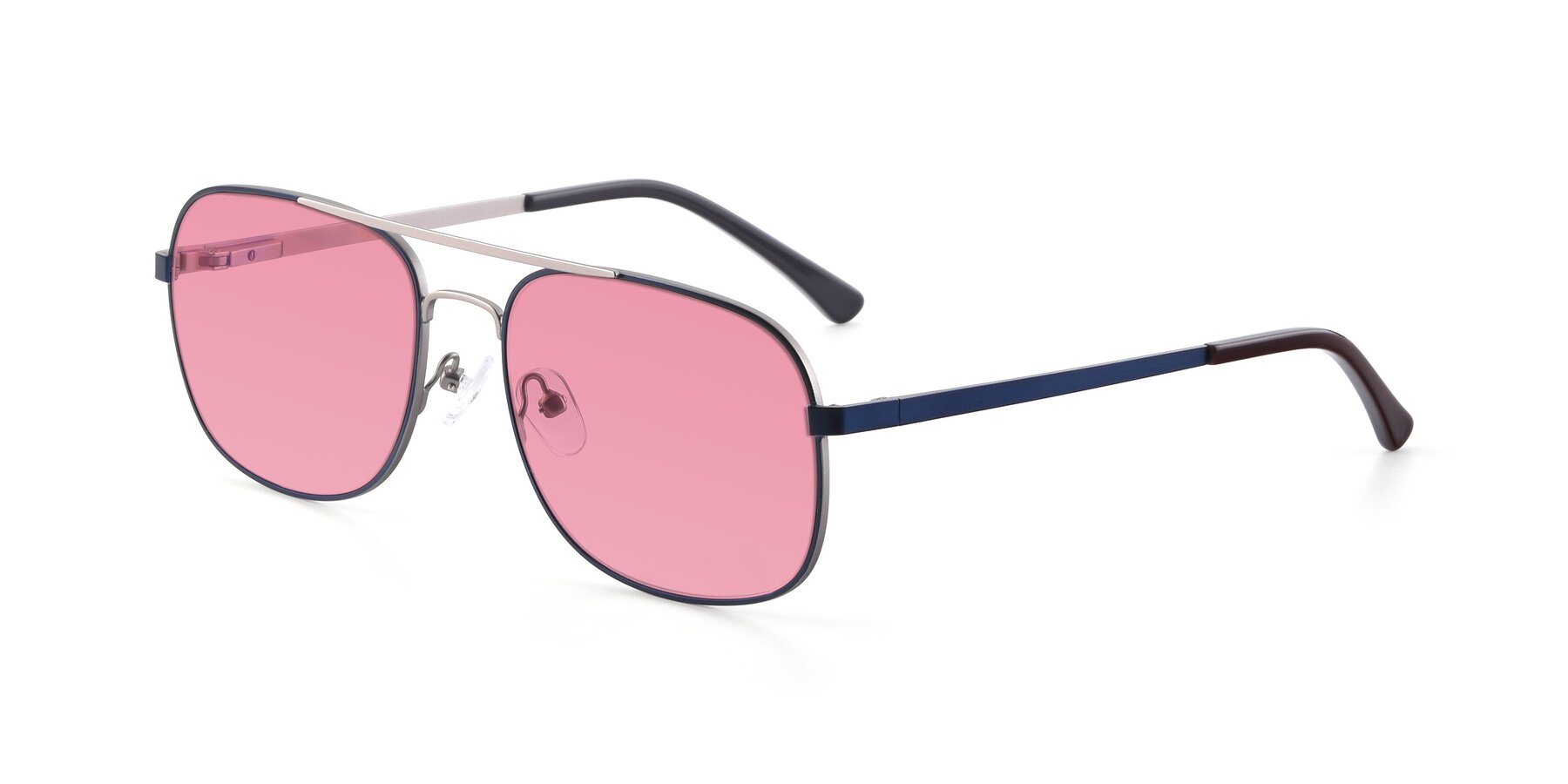 Angle of 9487 in Blue-Silver with Pink Tinted Lenses